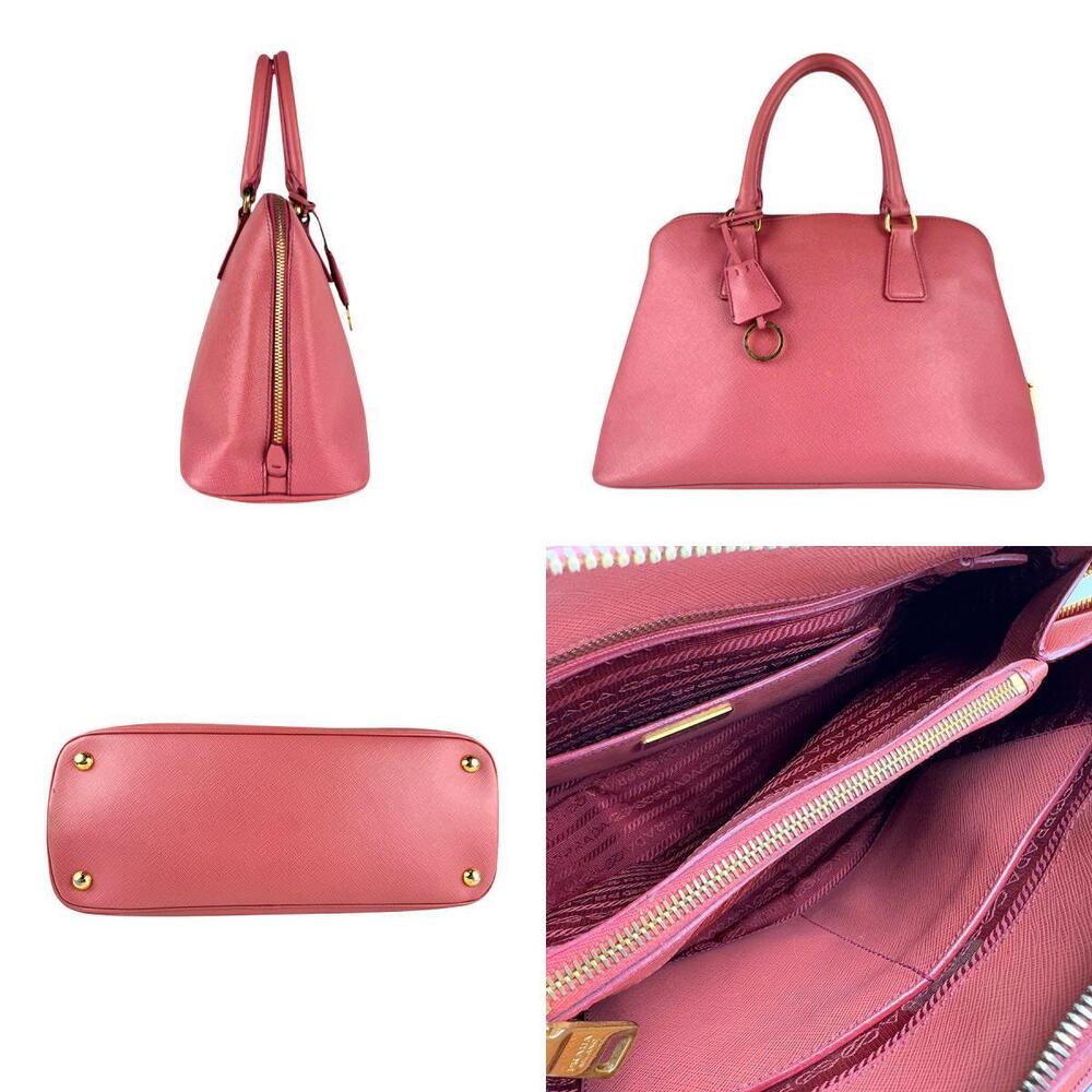 Prada 2way Shoulder Bag Saffiano Leather Pink Galleria Gold